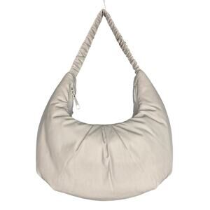 DAGNE DOVER RIDER PUFF CRESCENT SHOULDER BAG MOONBEAM CREAM ZIPPER 17X9X4